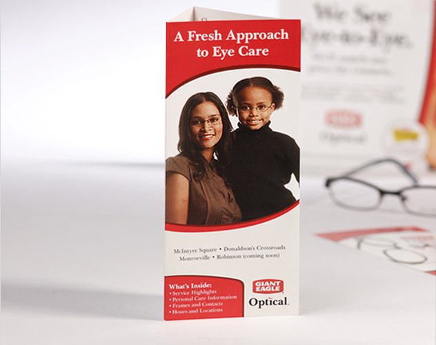 giant eagle optical eyecare brochure publications and print design by ocreations in pittsburgh