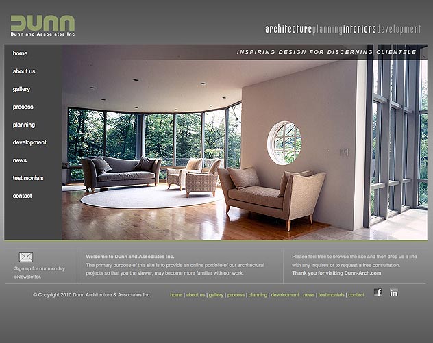 dunn archtiecture website design