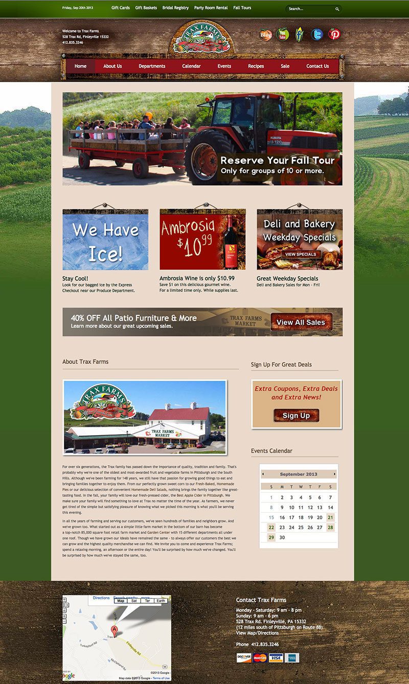 Trax Farms Website Design