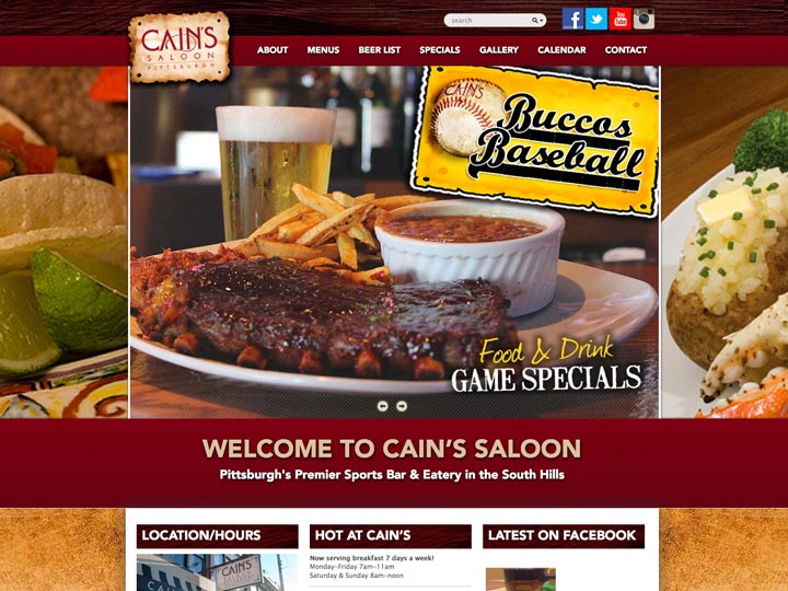 Cain's Saloon Website Design