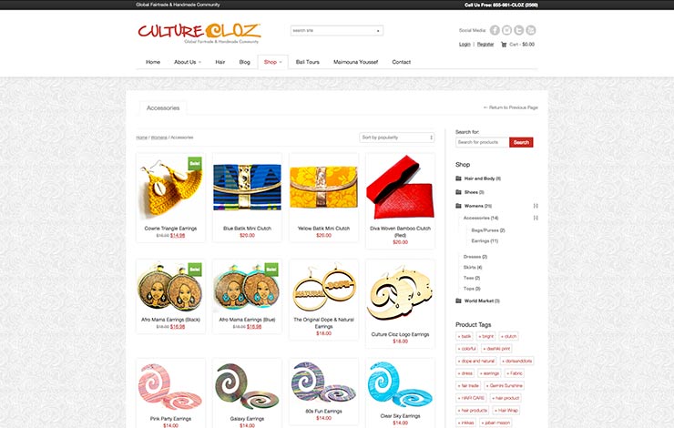 Culture Cloz Shop Website Design