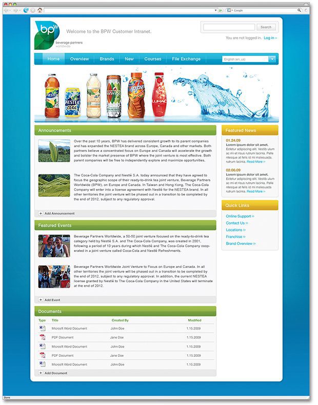 beverage partners worldwide website design