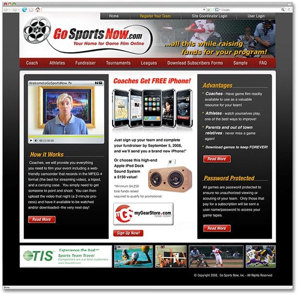 go sports website design website programming pittsburgh