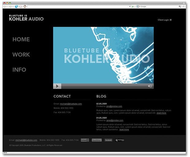 kohler audio website design website programming pittsburgh