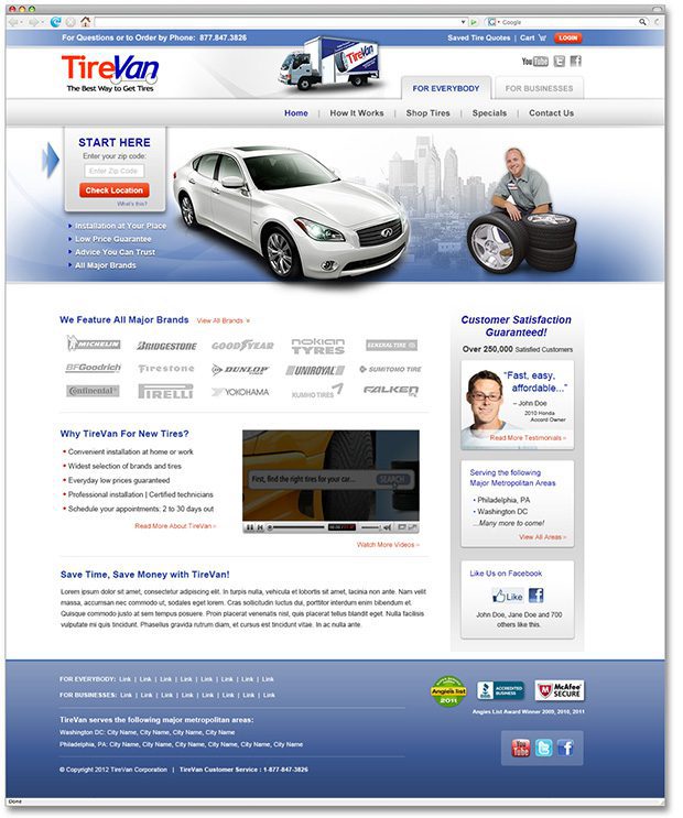 tirevan website design